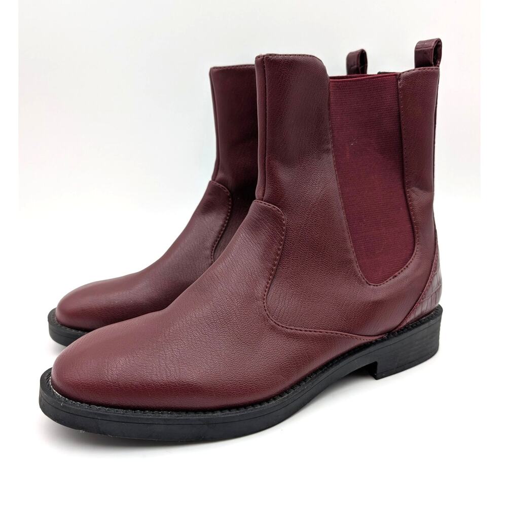 Ninety Union Cassidy Chelsea Ankle Boots Women's Burgundy Size US6 EU36